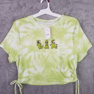 Juniors Reptar Synched Baby Graphic T Shirt Cropped Rugrats Short Sleeve XXL